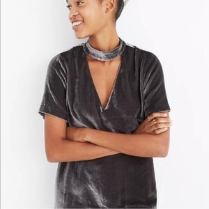 Chic Gray Velvet Choker Top